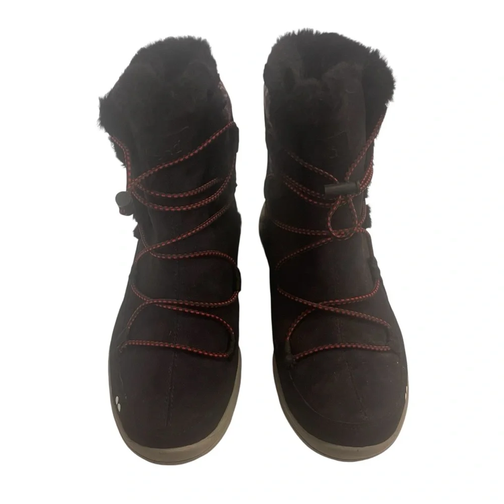 Ryka Alyssa Women's Black and Burgundy Fur Lined Winter Boots - Picture 4 of 7